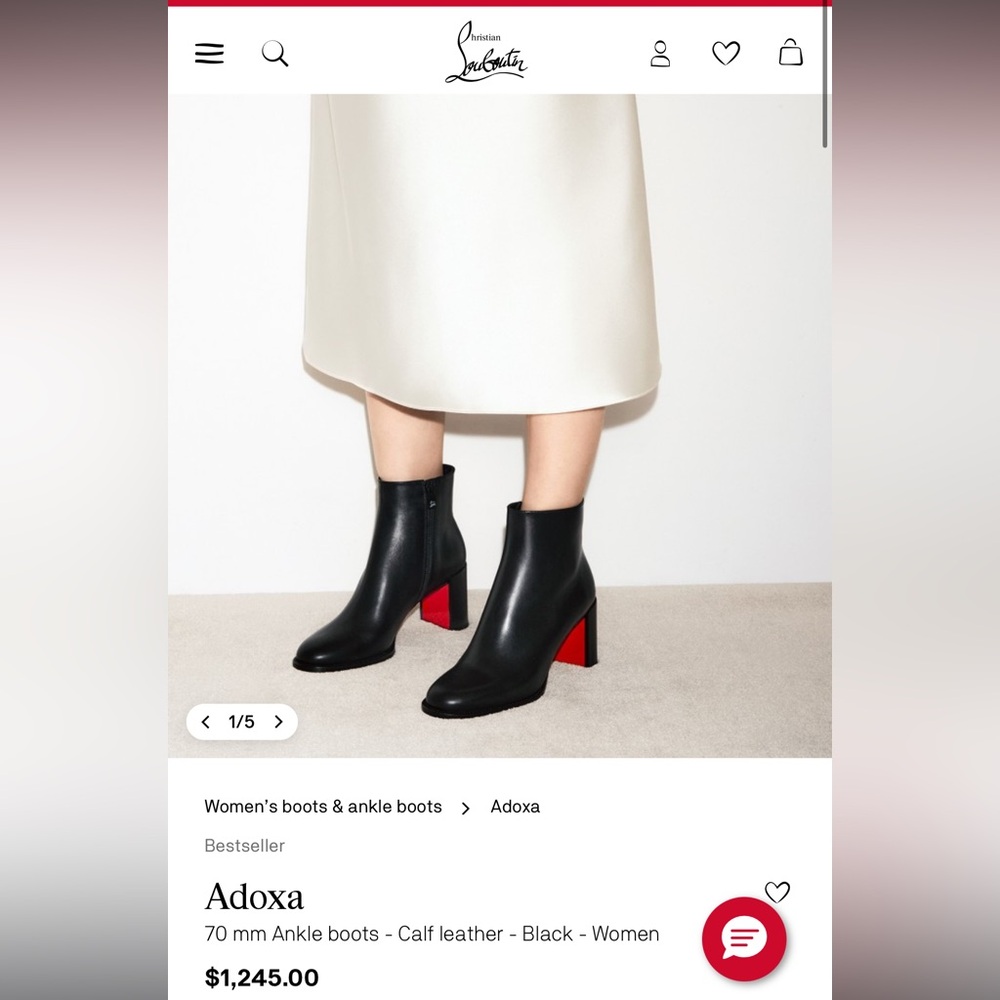 Christian Louboutin Women’s Adox 85 Calf/Cuoio Heel Leather Black Boots